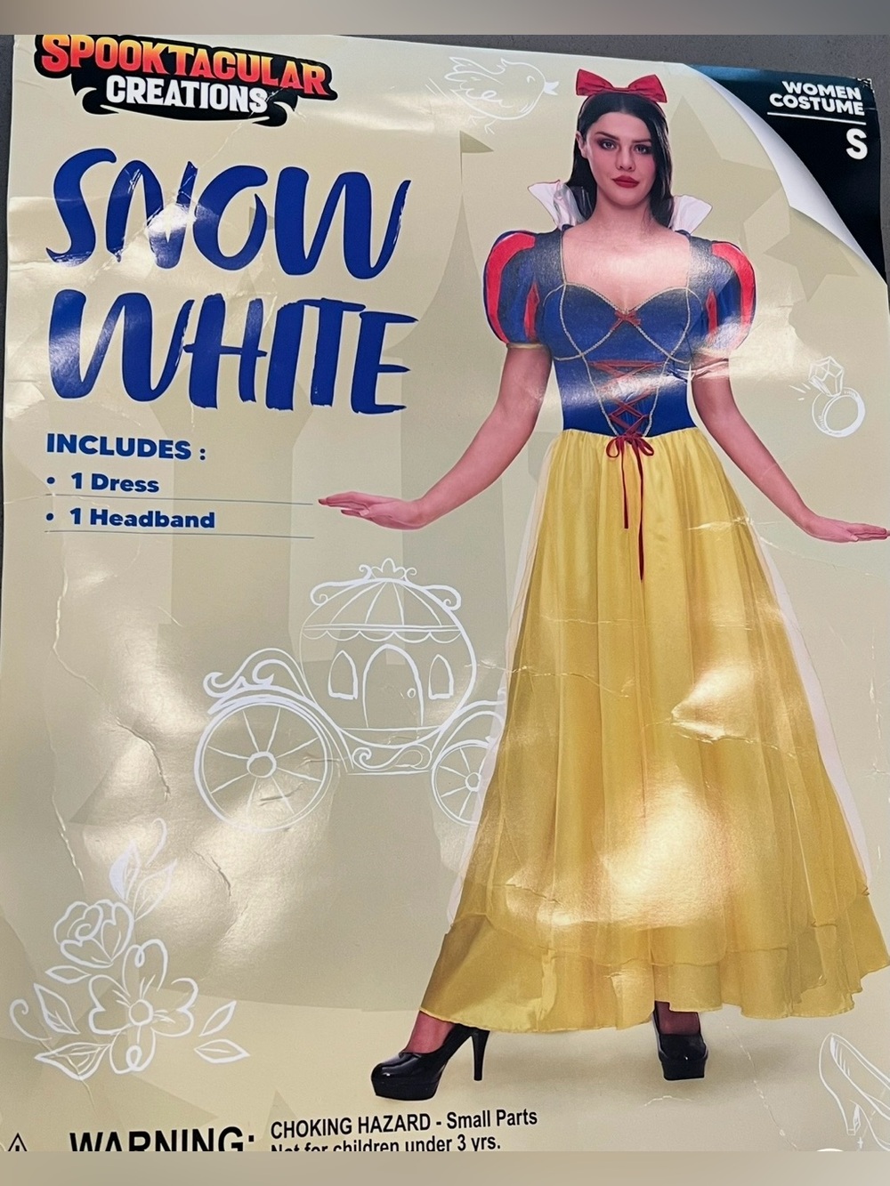 Snow White Womens Small Costume Spooktacular Creations Fairytale Cosplay EUC